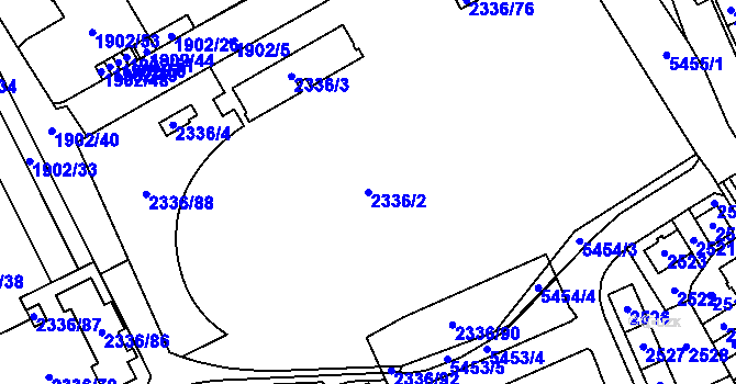 Parcela st. 2336/2 v KÚ Plzeň, Katastrální mapa