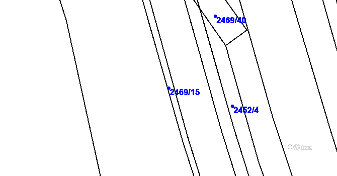 Parcela st. 2469/15 v KÚ Plzeň, Katastrální mapa