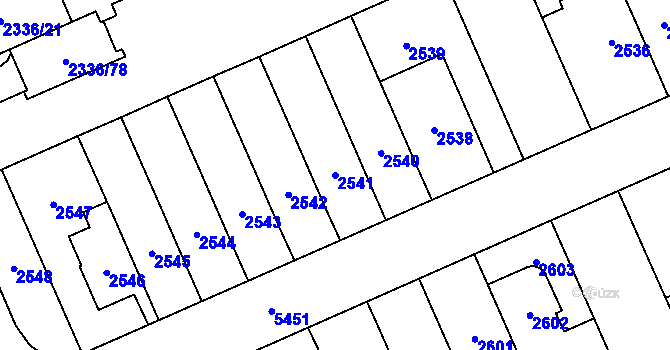 Parcela st. 2541 v KÚ Plzeň, Katastrální mapa