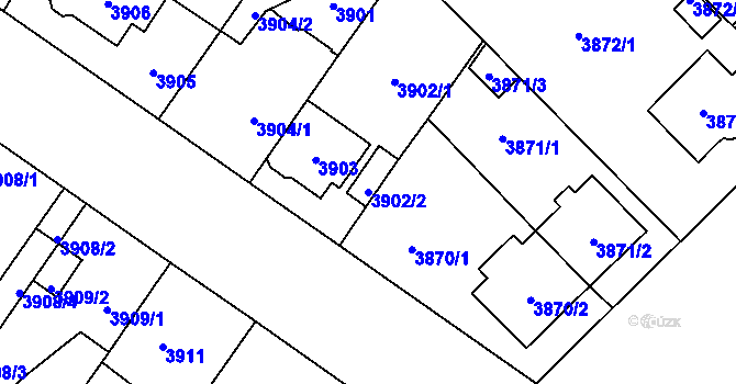 Parcela st. 3902/2 v KÚ Plzeň, Katastrální mapa