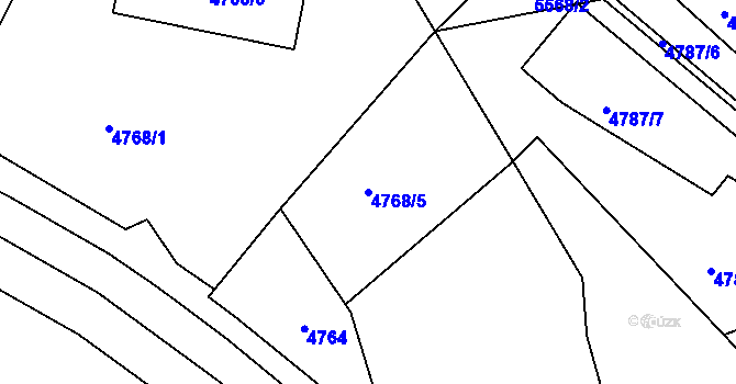 Parcela st. 4768/5 v KÚ Plzeň, Katastrální mapa