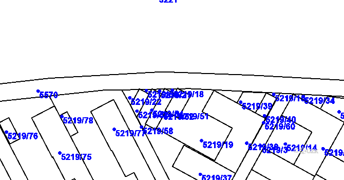 Parcela st. 5219/18 v KÚ Plzeň, Katastrální mapa