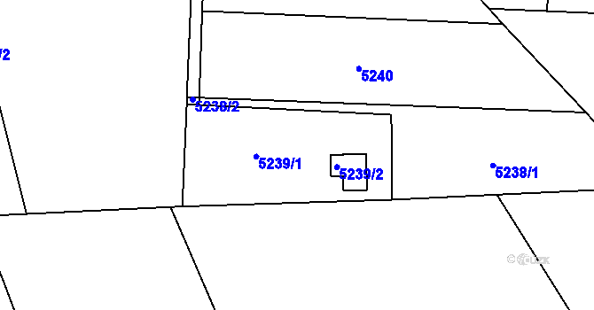 Parcela st. 5239 v KÚ Plzeň, Katastrální mapa