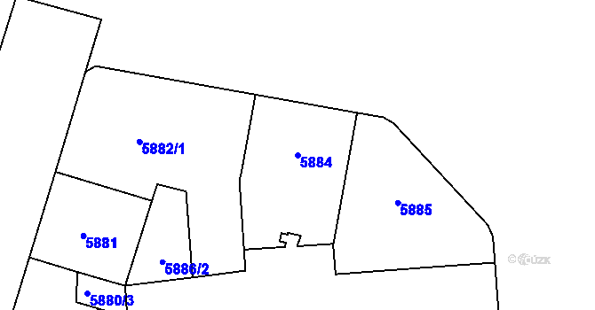 Parcela st. 5884 v KÚ Plzeň, Katastrální mapa