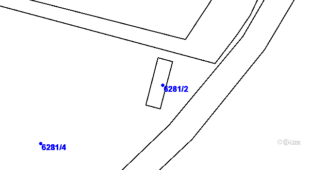 Parcela st. 6281/2 v KÚ Plzeň, Katastrální mapa