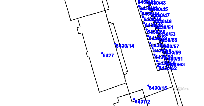 Parcela st. 6427 v KÚ Plzeň, Katastrální mapa