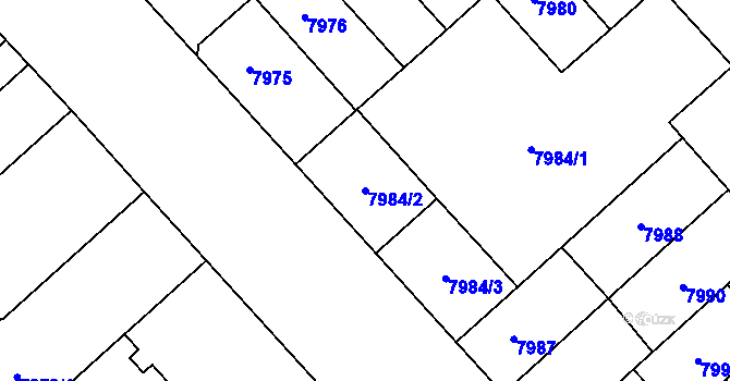 Parcela st. 7984/2 v KÚ Plzeň, Katastrální mapa