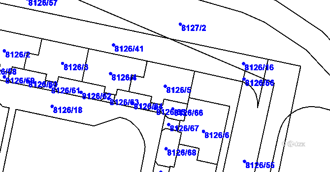 Parcela st. 8126/5 v KÚ Plzeň, Katastrální mapa