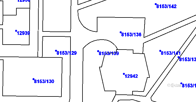Parcela st. 8153/139 v KÚ Plzeň, Katastrální mapa