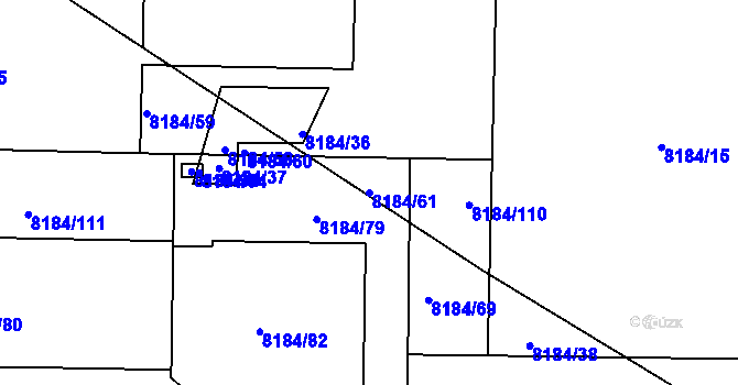 Parcela st. 8184/61 v KÚ Plzeň, Katastrální mapa