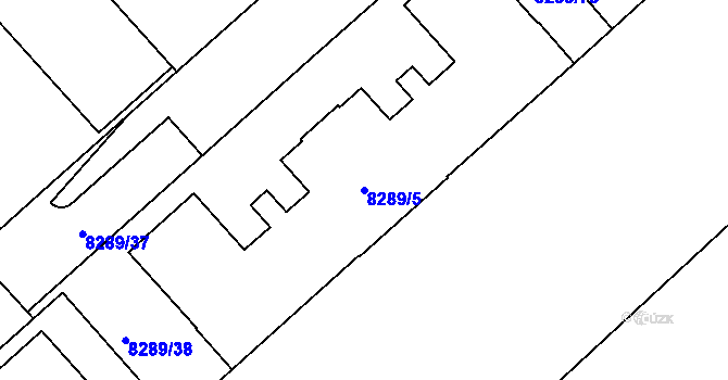 Parcela st. 8289/5 v KÚ Plzeň, Katastrální mapa