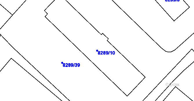 Parcela st. 8289/10 v KÚ Plzeň, Katastrální mapa