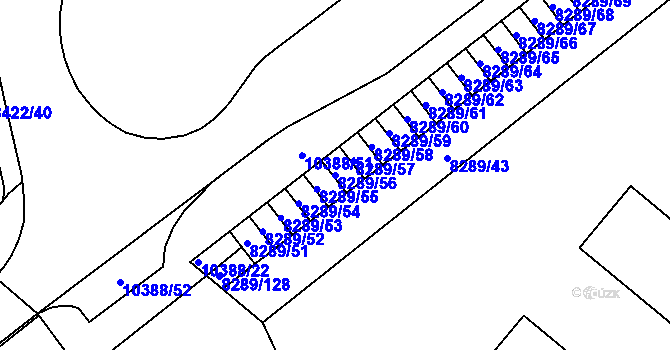 Parcela st. 8289/56 v KÚ Plzeň, Katastrální mapa