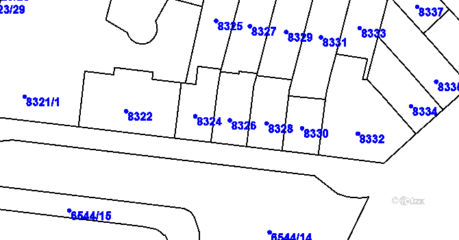 Parcela st. 8326 v KÚ Plzeň, Katastrální mapa
