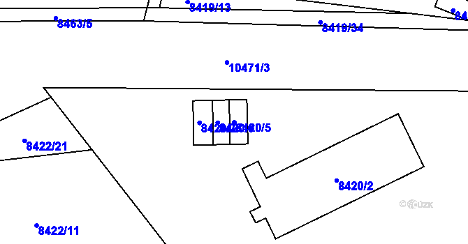 Parcela st. 8420/5 v KÚ Plzeň, Katastrální mapa