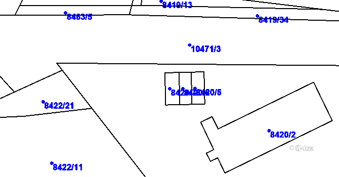 Parcela st. 8420/7 v KÚ Plzeň, Katastrální mapa
