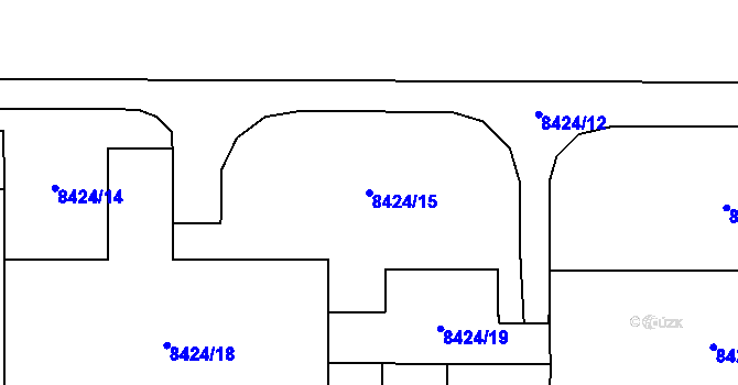 Parcela st. 8424/15 v KÚ Plzeň, Katastrální mapa