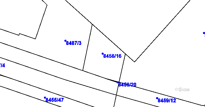 Parcela st. 8456/16 v KÚ Plzeň, Katastrální mapa