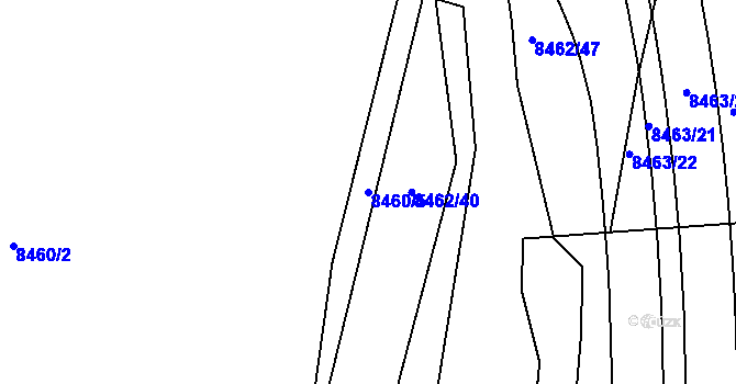 Parcela st. 8460/5 v KÚ Plzeň, Katastrální mapa