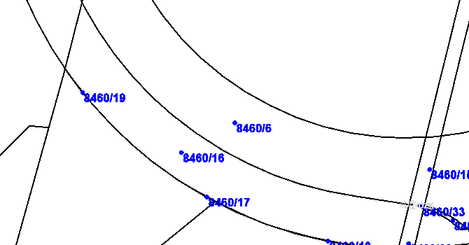 Parcela st. 8460/6 v KÚ Plzeň, Katastrální mapa