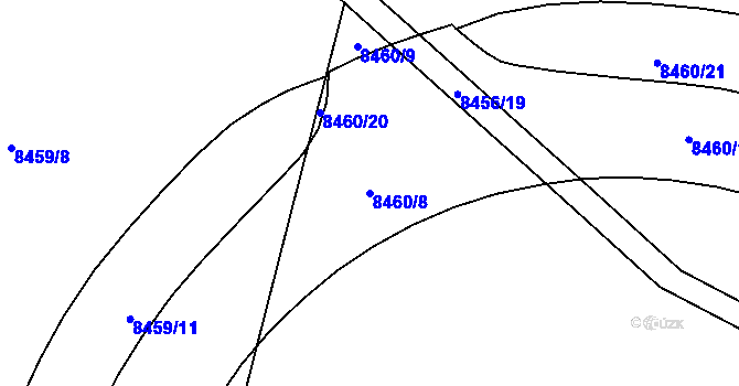 Parcela st. 8460/8 v KÚ Plzeň, Katastrální mapa