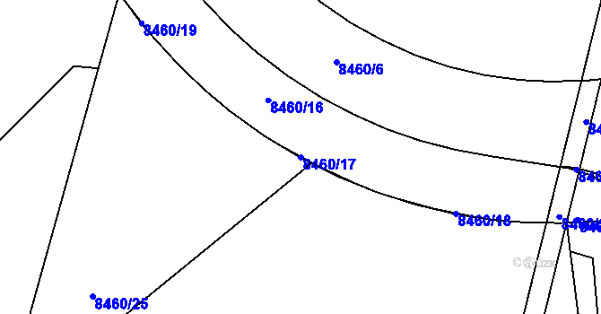 Parcela st. 8460/17 v KÚ Plzeň, Katastrální mapa