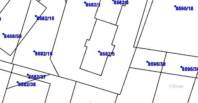 Parcela st. 8582/5 v KÚ Plzeň, Katastrální mapa