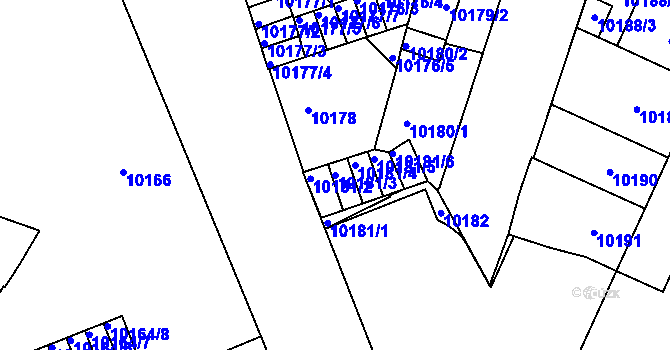 Parcela st. 10181/3 v KÚ Plzeň, Katastrální mapa