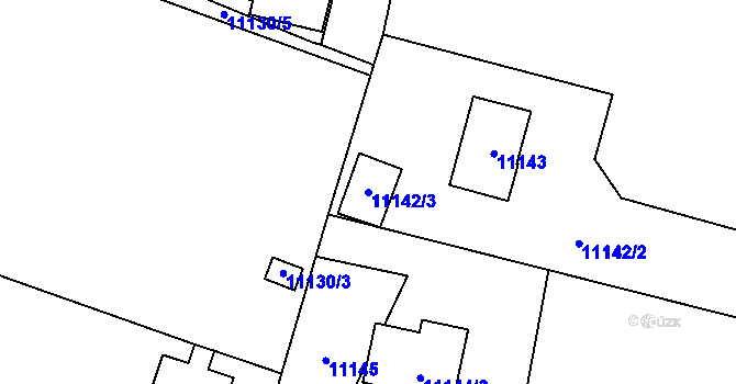 Parcela st. 11142/3 v KÚ Plzeň, Katastrální mapa