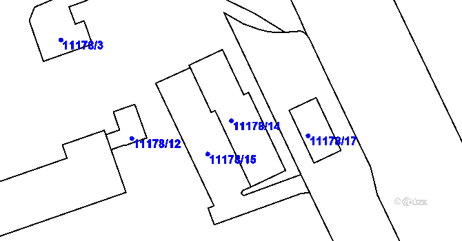 Parcela st. 11178/14 v KÚ Plzeň, Katastrální mapa