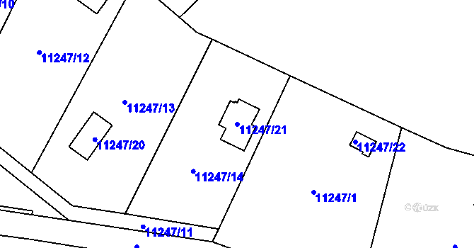 Parcela st. 11247/21 v KÚ Plzeň, Katastrální mapa