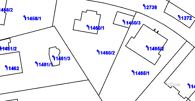 Parcela st. 11460/2 v KÚ Plzeň, Katastrální mapa
