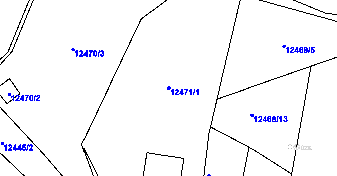 Parcela st. 12471/1 v KÚ Plzeň, Katastrální mapa