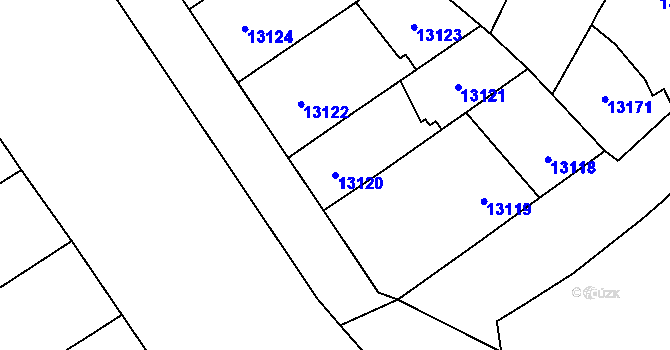 Parcela st. 13120 v KÚ Plzeň, Katastrální mapa