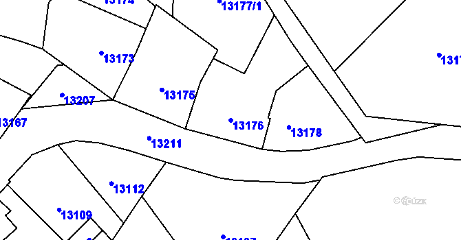 Parcela st. 13176 v KÚ Plzeň, Katastrální mapa