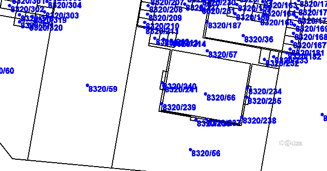Parcela st. 8320/241 v KÚ Plzeň, Katastrální mapa
