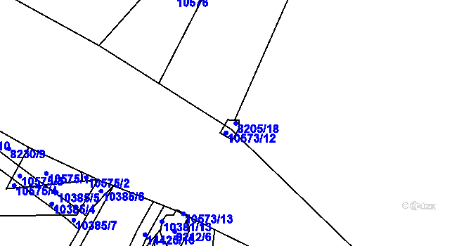 Parcela st. 8205/18 v KÚ Plzeň, Katastrální mapa