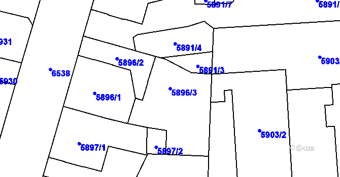 Parcela st. 5896/3 v KÚ Plzeň, Katastrální mapa