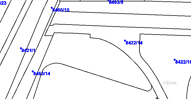 Parcela st. 8422/21 v KÚ Plzeň, Katastrální mapa