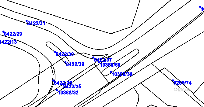 Parcela st. 8422/24 v KÚ Plzeň, Katastrální mapa