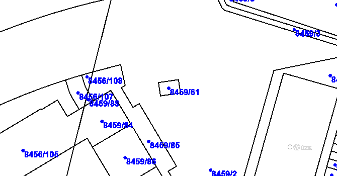 Parcela st. 8459/61 v KÚ Plzeň, Katastrální mapa