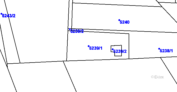 Parcela st. 5239/1 v KÚ Plzeň, Katastrální mapa