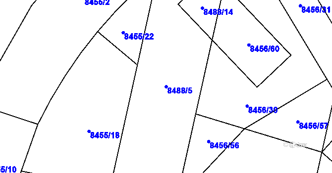 Parcela st. 8488/5 v KÚ Plzeň, Katastrální mapa