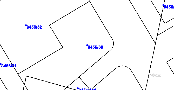 Parcela st. 8456/38 v KÚ Plzeň, Katastrální mapa