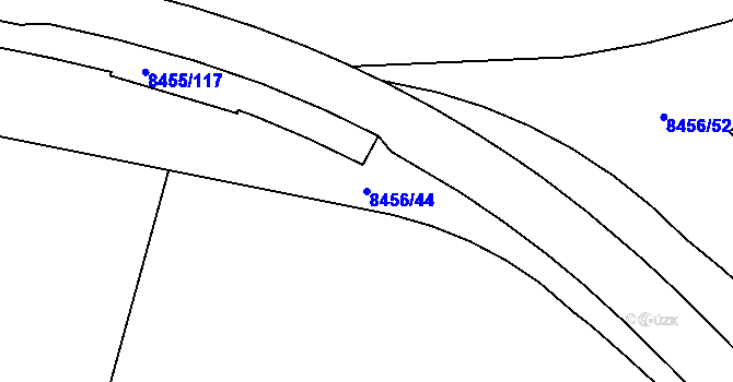 Parcela st. 8456/44 v KÚ Plzeň, Katastrální mapa