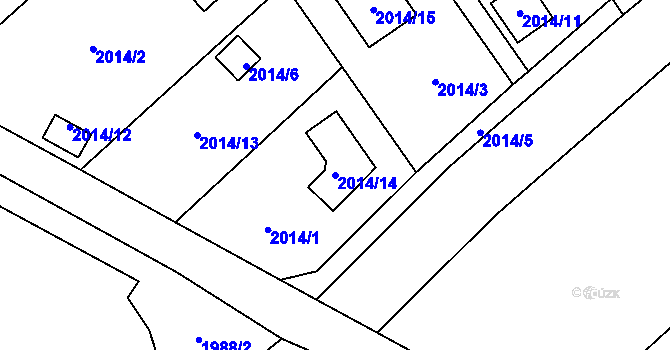 Parcela st. 2014/14 v KÚ Bolevec, Katastrální mapa