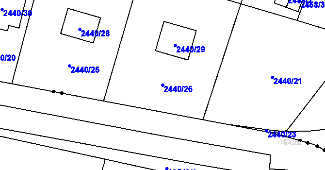 Parcela st. 2440/26 v KÚ Bolevec, Katastrální mapa