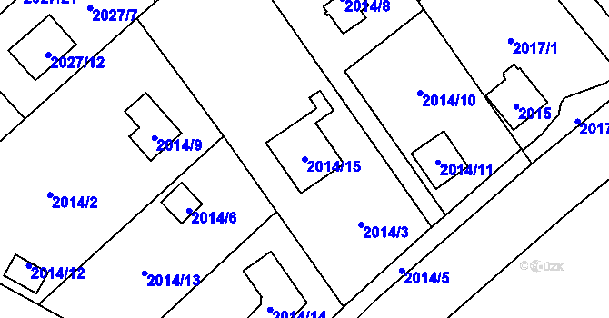 Parcela st. 2014/15 v KÚ Bolevec, Katastrální mapa