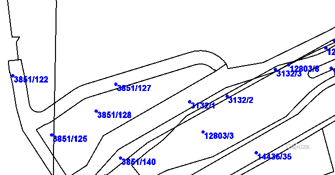 Parcela st. 3851/137 v KÚ Bolevec, Katastrální mapa
