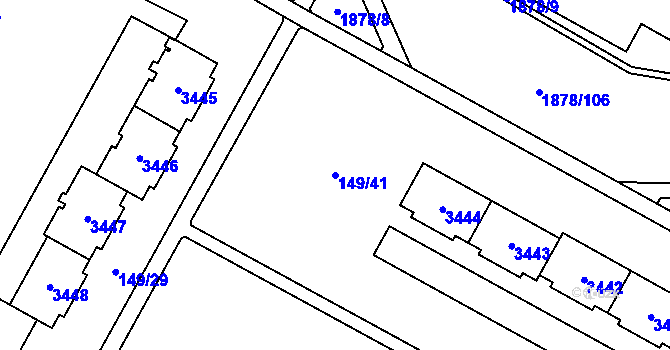Parcela st. 149/41 v KÚ Bolevec, Katastrální mapa